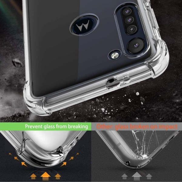 Motorola Moto G8 Power Iskuja vaimentava silikonikotelo Shockr Transparent