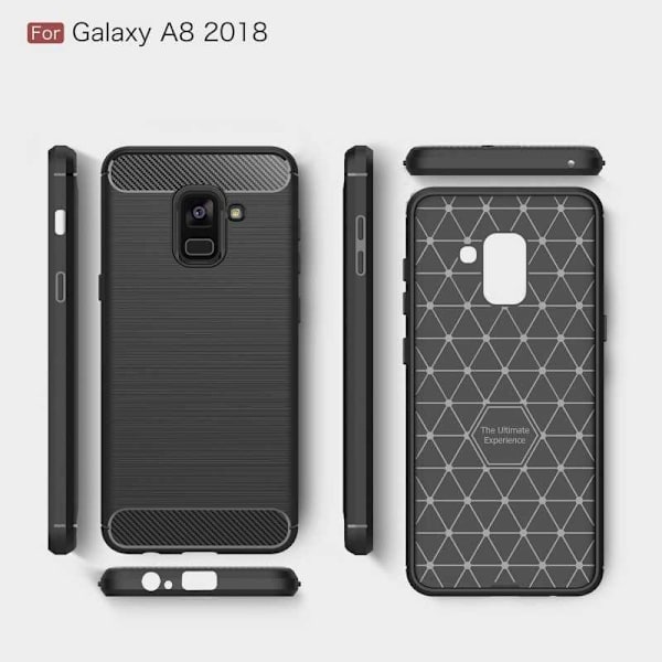 Samsung A8 2018 iskunkestävä iskunvaimennin SlimCarbon Svart