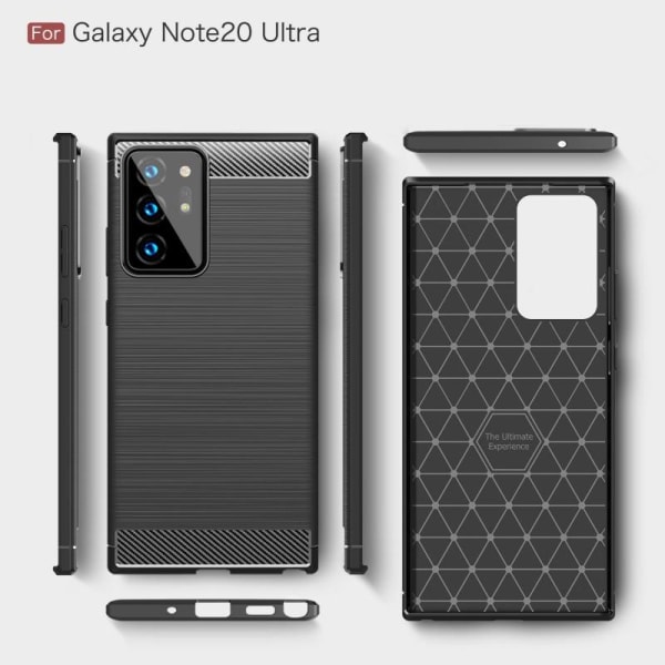 Samsung Note 20 Ultra Iskunkestävä SlimCarbon Suojakuori Black