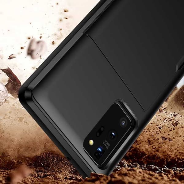 Samsung Note 20 Stöttåligt Skal Kortfack StreetWise Svart