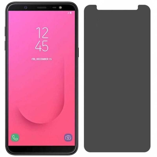 2-PACK Samsung J6 2018 Privacy Hærdet glas 0,26 mm 2,5D 9H Transparent