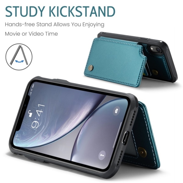 CaseMe Shockproof Cover Kortholder Stander 4-rums iPhone XR Grön