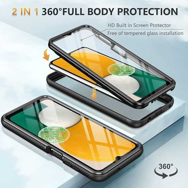 Samsung A13 5G / A04s fuld dækning Premium 3D etui ThreeSixty Transparent