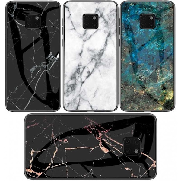 Huawei Mate 20 Pro Marble Shell 9H Karkaistu lasi Takaosa Glassback V2 Green Emerald Green