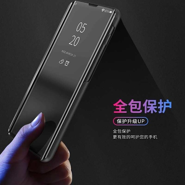Huawei P Smart 2019 Smart Flip Case Clear View Standing V2 Rocket Black