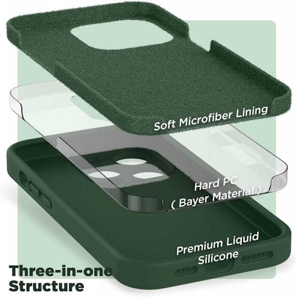 iPhone 13 Pro Kuminen Matt Green Shell Liquid - vihreä