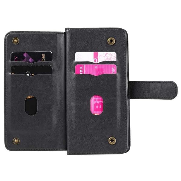Sony Xperia L4 Praktisk Plånboksfodral med 11-Fack Array V2 Svart