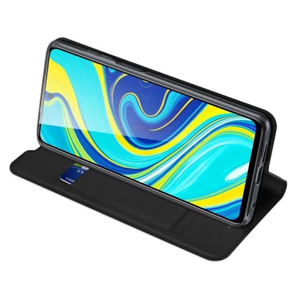 Xiaomi Redmi Note 9S / 9 Pro Flip Case Smooth -korttipaikka Black