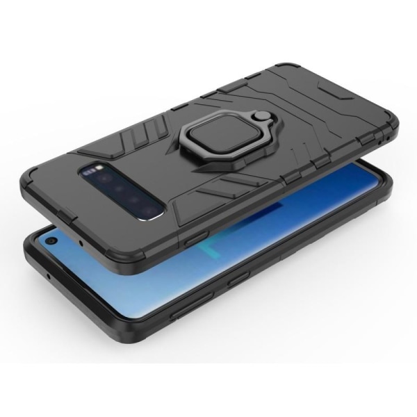 Samsung S10e Iskunkestävä suojus rengaspidikkeellä ThinArmor (SM Black
