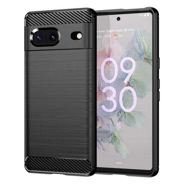 Google Pixel 7a Stöttåligt Skal SlimCarbon Black