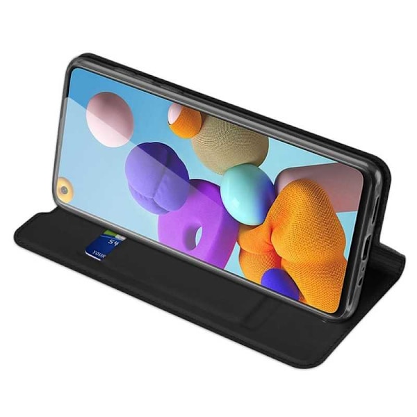 Samsung A21s Flip Case Smooth -korttipaikka Black