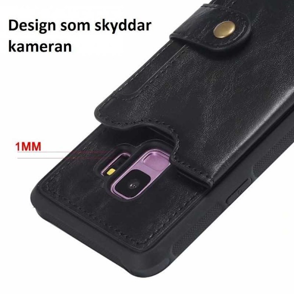 Samsung S9 Plus Multifunktionell Korthållare 4-FACK Winston Svart