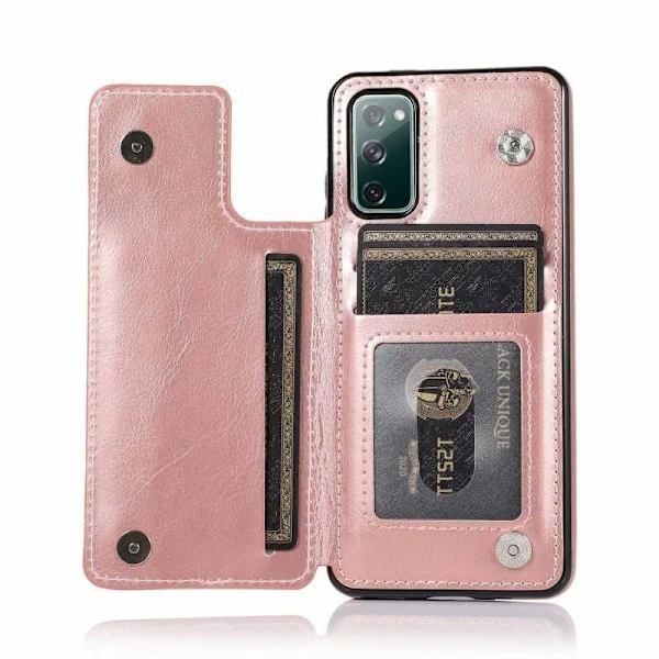 Samsung S20 FE Iskunkestävä kotelo, 3-taskuinen Flippr Rose Gold Pink gold