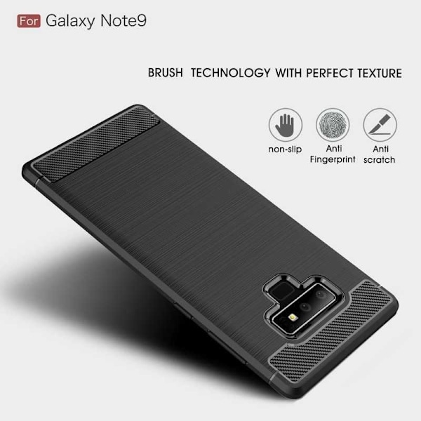 Samsung Note 9 Shock Resistant Shock Absorbing Shell SlimCarbon Svart