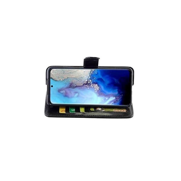 Samsung Galaxy S20 -lompakkokotelo, PU-nahkainen 4-TASKUT Black