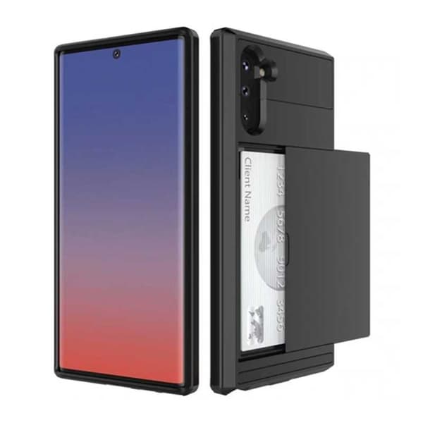 Samsung Galaxy Note 10 Iskunkestävä kansi korttipaikalla Black