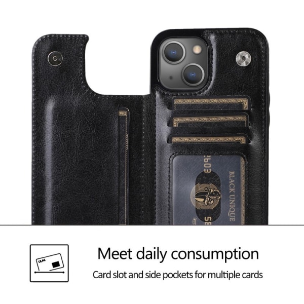 iPhone 14 Max iskunkestävä kansikorttipidike 3-taskuinen Flippr Black