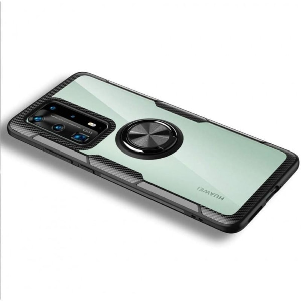 Samsung Galaxy A51 Praktisk Stöttåligt Skal med Ringhållare V4 Svart