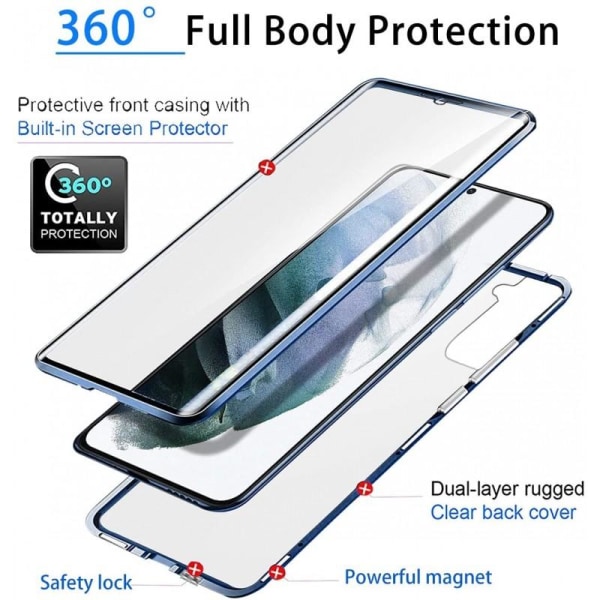 Samsung S21 Plus Heltäckande Premium Skal Glassback V4 Svart