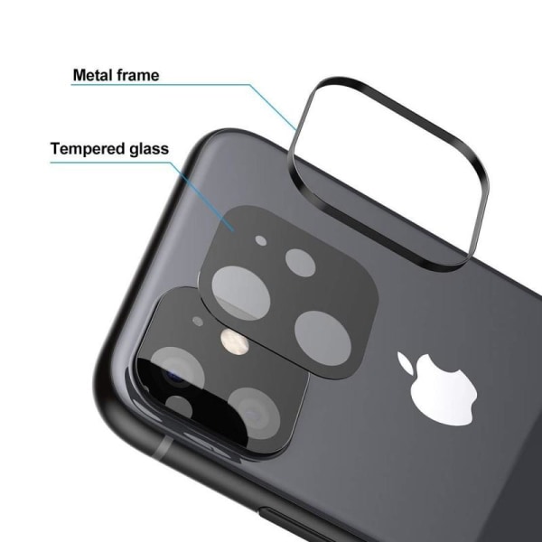 iPhone 11 Pro Max Härdat Glas Kamera Skydd 9H Svart