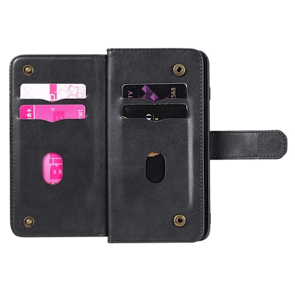 iPhone 6/6S Plus Praktisk Plånboksfodral med 11-Fack Array V2 Svart