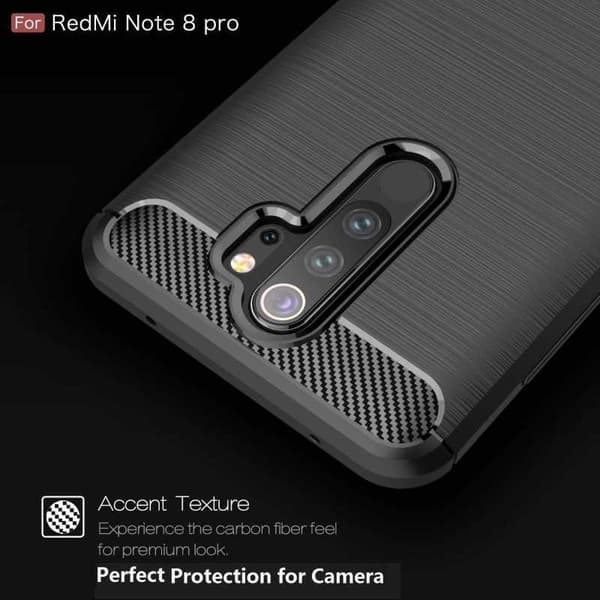 Xiaomi Redmi Note 8 Pro Iskunkestävä SlimCarbon-kuori Black