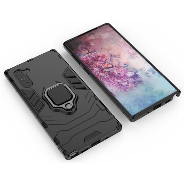 Samsung Note 10 Stöttåligt Skal med Ringhållare ThinArmor Svart
