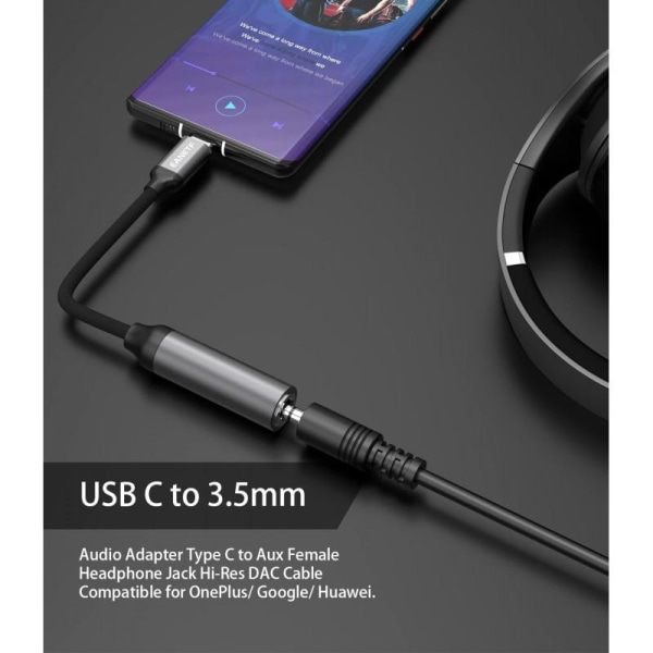 USB-C - 3,5 mm audiosovitin Black
