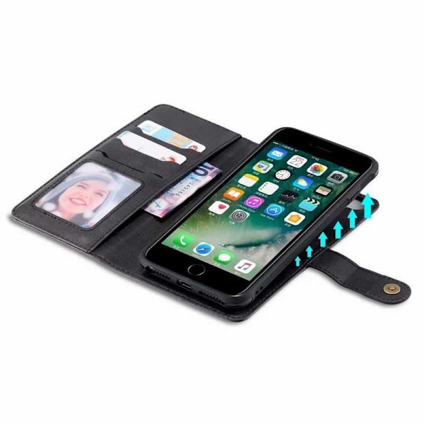 iPhone 6S Plus Praktiskt Fodral med Magnetskal 6-Fack Winston V2 Svart