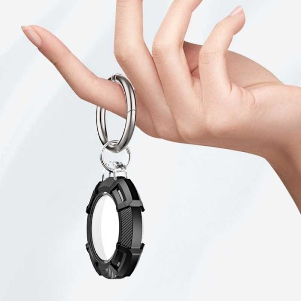 Robust og slagfast Airtag Shell med Carbon Design Black