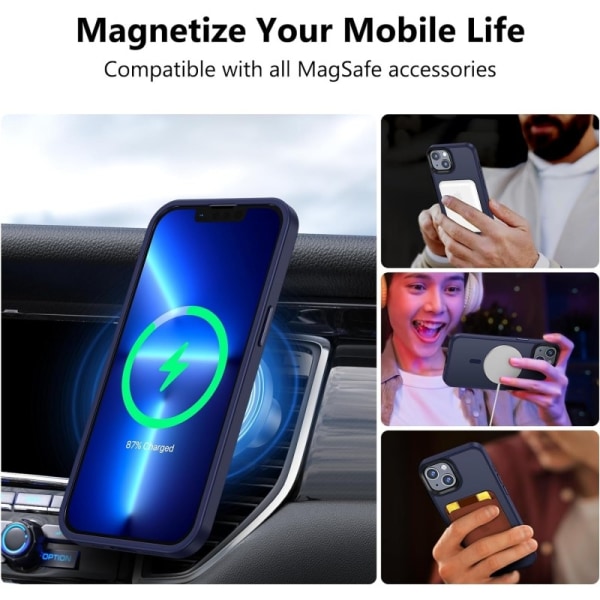 iPhone 14 läpinäkyvä iskunvaimenninkotelo, MagSafe-yhteensopiva