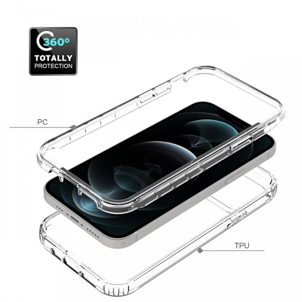 iPhone 12 / 12 Pro Heltäckande Premium 3D Skal 3in1 ThreeSixty Clear