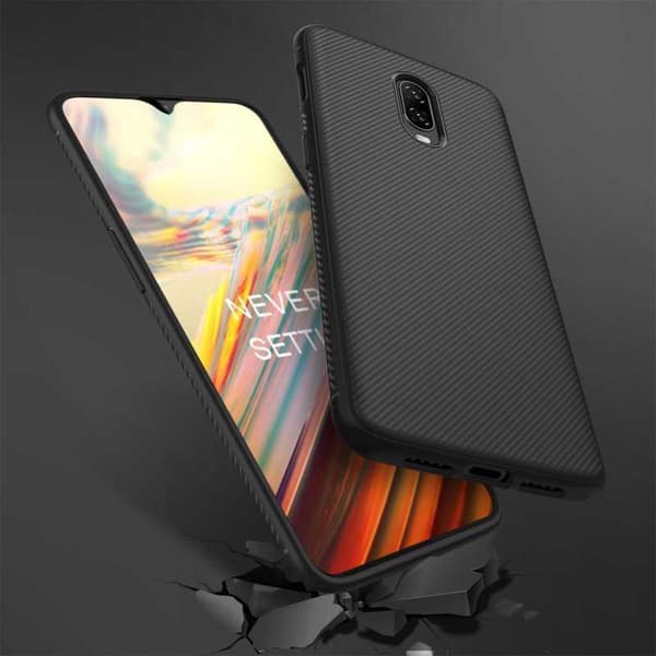 OnePlus 6T iskunkestävä suojus FullCarbon V3 Black
