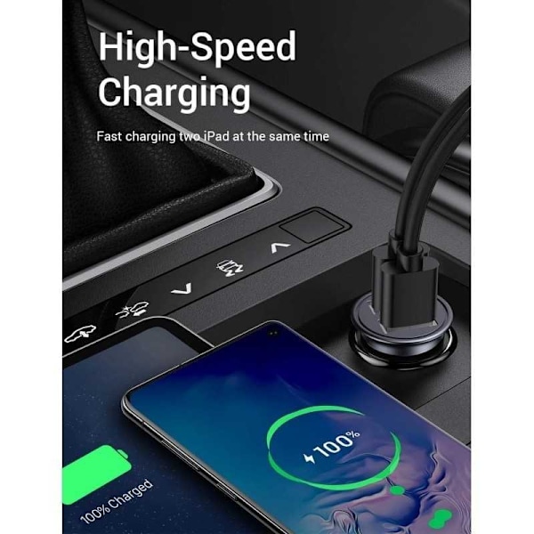 Billaddare 2x USB 12V 2.1A EU Certifierad Svart