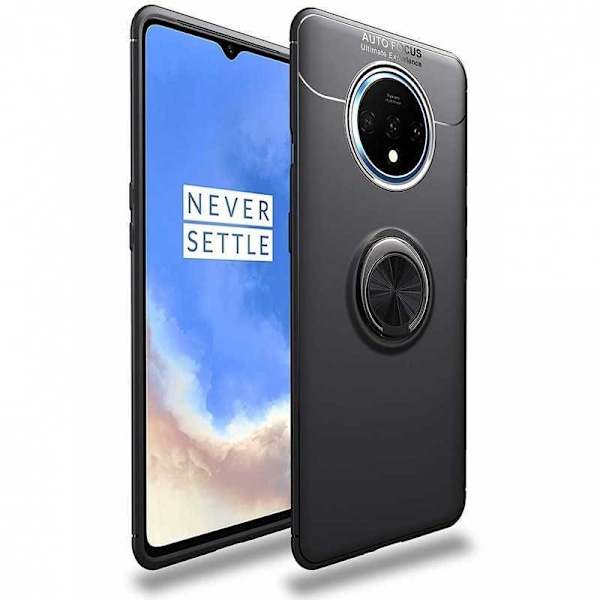 OnePlus 7T praktisk stødsikker etui med ringholder V3 Black