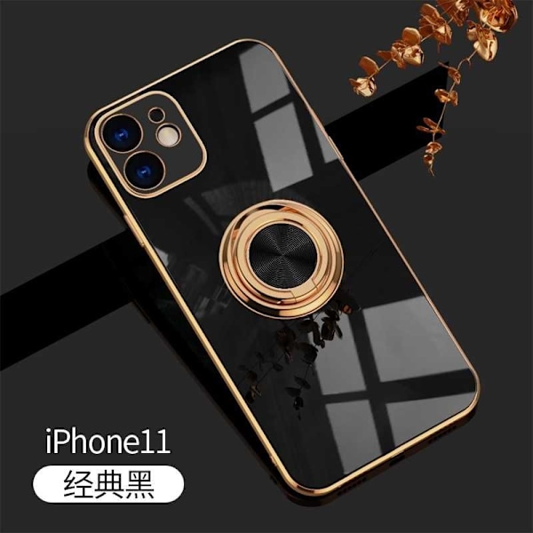 Tyylikäs ja iskunkestävä iPhone 11 -kotelo, jossa on Flawless sormusteline Mörkgrön