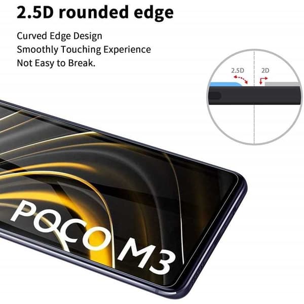Xiaomi Poco M3 Härdat glas 0.26mm 2.5D 9H Transparent