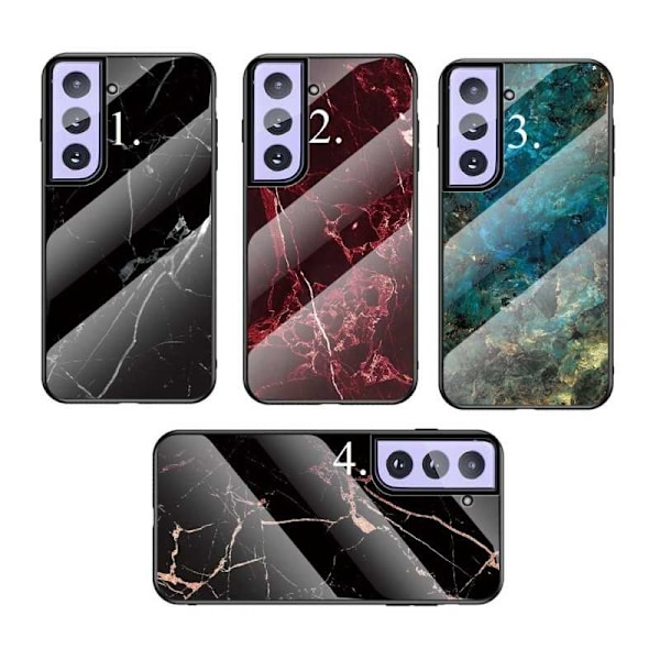 Samsung S21 Marble Shell 9H hærdet glas bagside glas bagside V2 Green Emerald Green