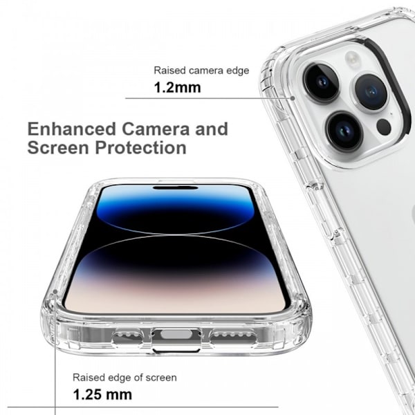iPhone 15 Pro Heltäckande Premium 3D Skal 3in1 ThreeSixty Clear