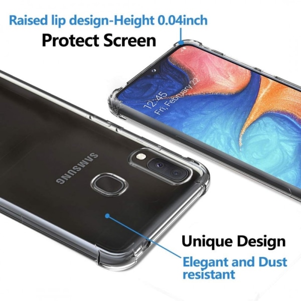 Samsung A20e stødabsorberende silikonecover Shockr (SM-A202F) Transparent