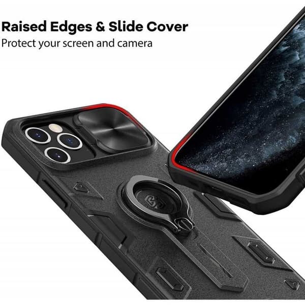 iPhone 13 Pro Max Iskunkestävä kotelo sormustelineellä Nillkin Black