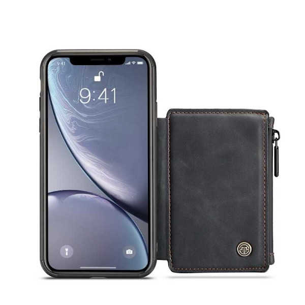 iPhone XR Skal Korthållare & Dragkedja 4-FACK CaseMe Flippr Svart