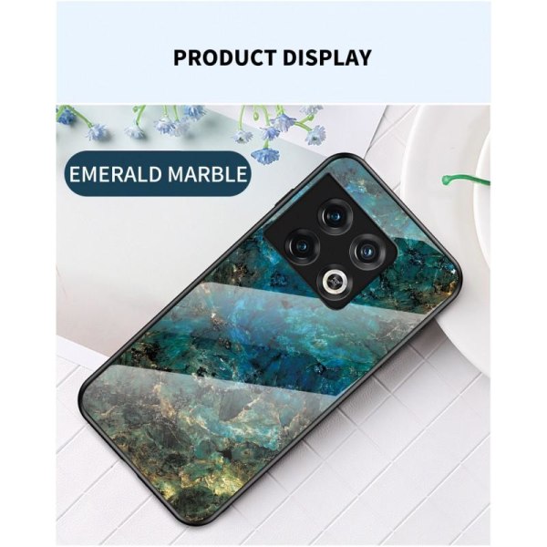 OnePlus 10 Pro Marmorskal 9H Härdat Glas Baksida Glassback V2 MultiColor Svart/Vit
