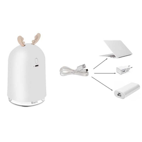 Luftfuktare Aromaterapi med LED belysning USB Vit