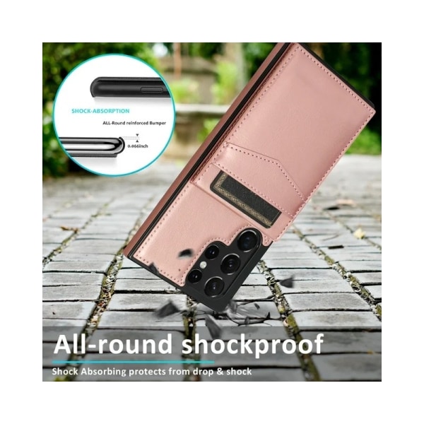 Samsung S24 Ultra mobil deksel kortholder 5-FACK Retro V3 - Rose gull