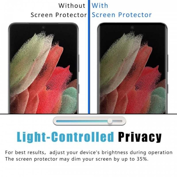 Samsung A35 5G Privacy Hærdet glas 0,26mm 2,5D 9H Transparent
