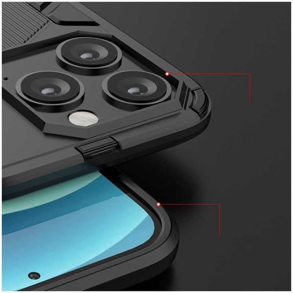 iPhone 14 Pro Stöttåligt Skal med Kickstand ThinArmor V2 Svart