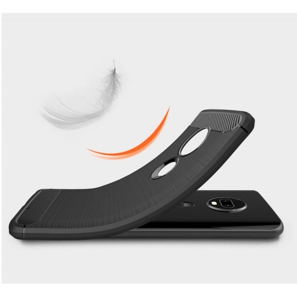 Motorola Moto G7 Plus Iskunkestävä SlimCarbon-kuori Black