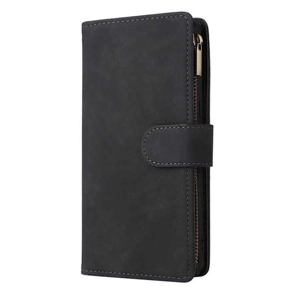 Google Pixel 8 Multifunktionellt Plånboksfodral Zipper 8-Fack Svart