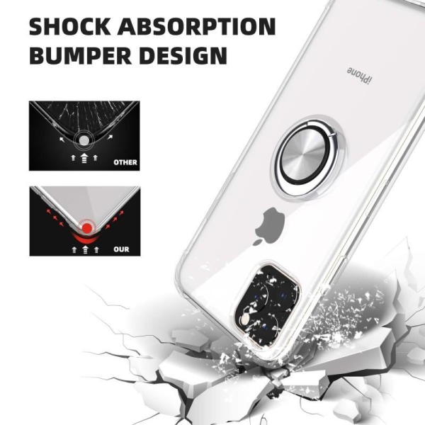 iPhone 12 Pro Max Støtsikker veske med ringholder Fresh Transparent